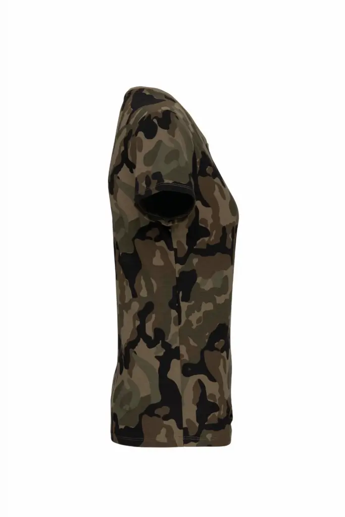 Dames-T-shirt camo korte mouwen, olive camouflage — productfoto 8
