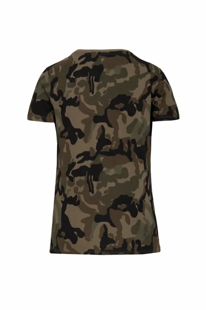 Dames-T-shirt camo korte mouwen, olive camouflage — productfoto 10