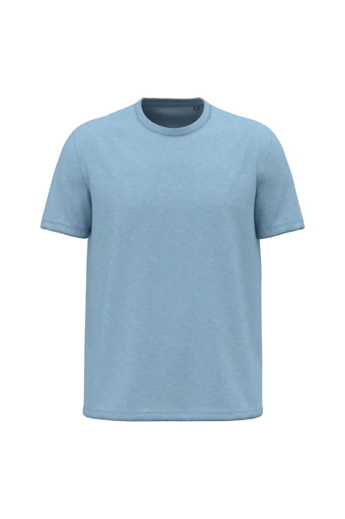 K3032ORG - Heren T-shirt Bio190, cloudy blue heather — productfoto 3