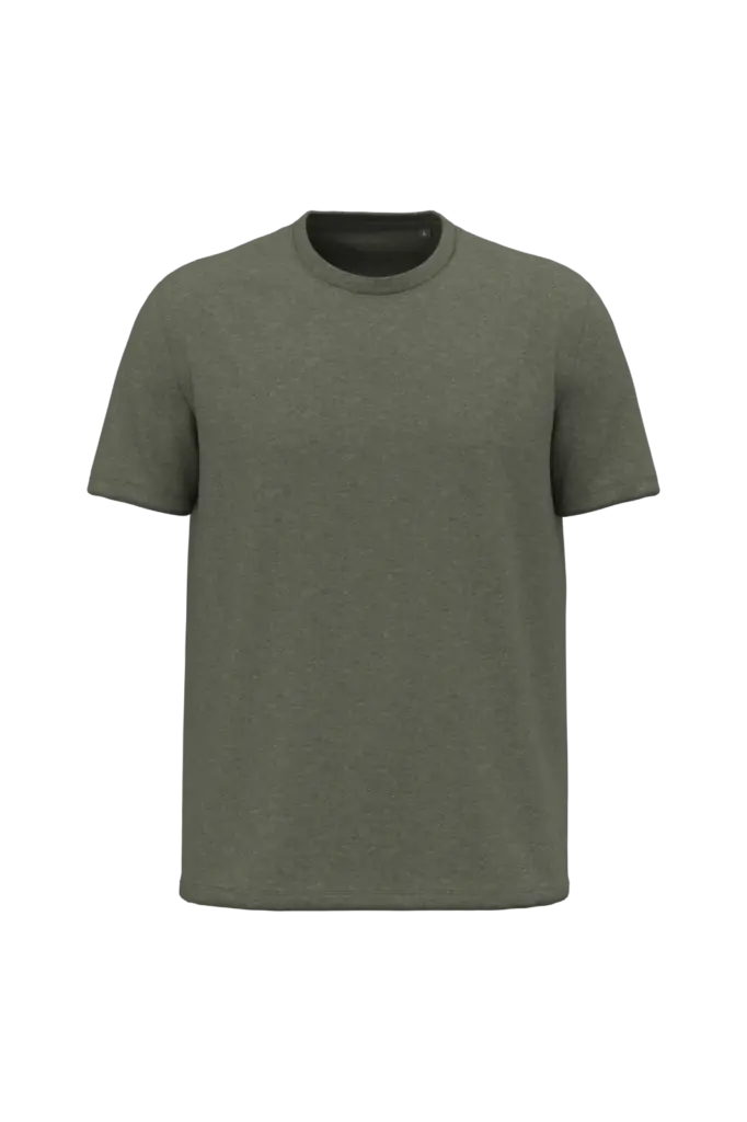 K3032ORG - Heren T-shirt Bio190, green marble heather — productfoto 8