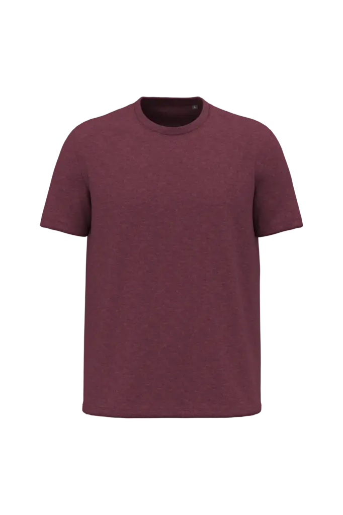 K3032ORG - Heren T-shirt Bio190, wine heather — productfoto 24