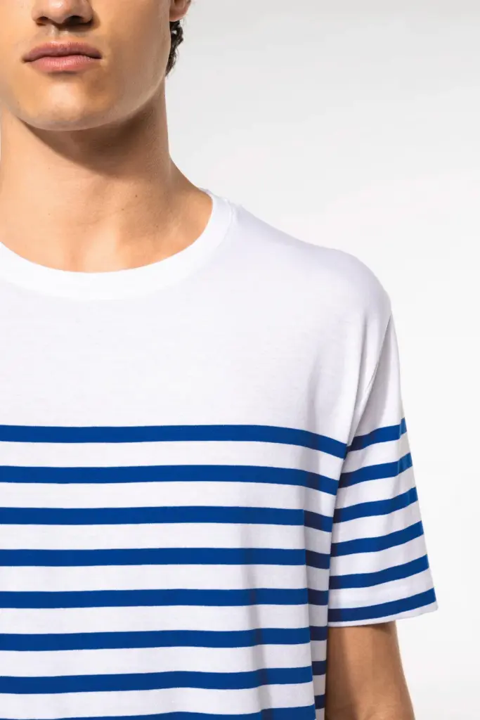 Marine-T-shirt ronde hals Bio heren — productfoto 3