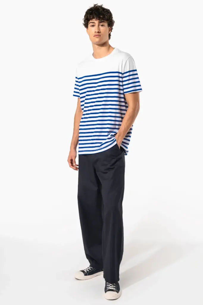 Marine-T-shirt ronde hals Bio heren — productfoto 5