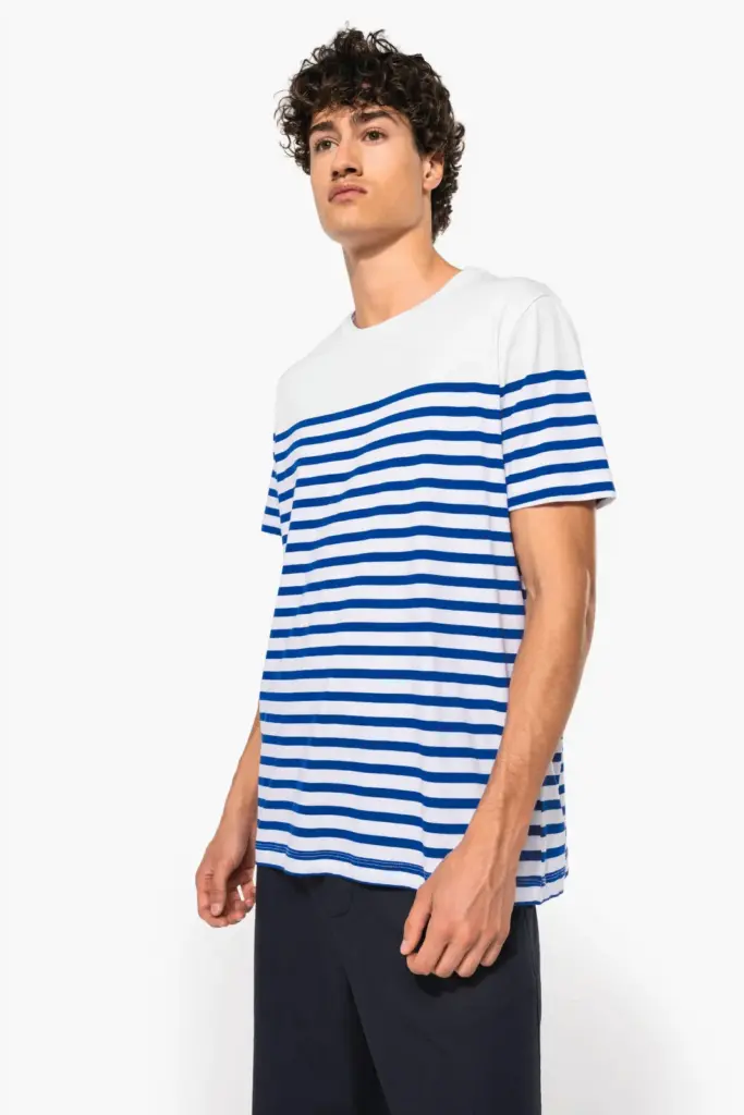 Marine-T-shirt ronde hals Bio heren — productfoto 6