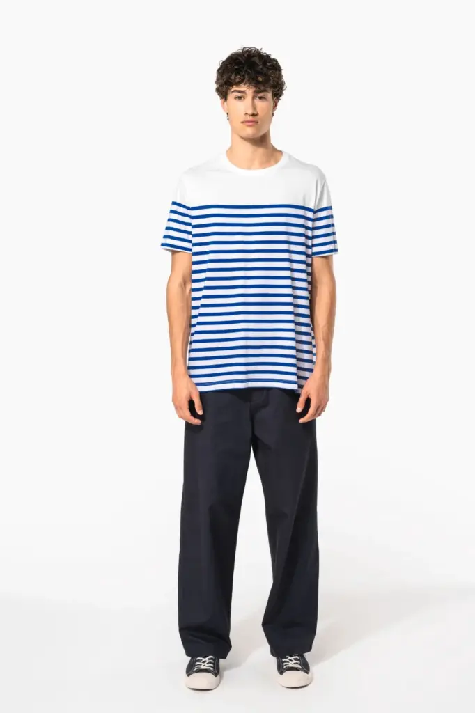 Marine-T-shirt ronde hals Bio heren — productfoto 7