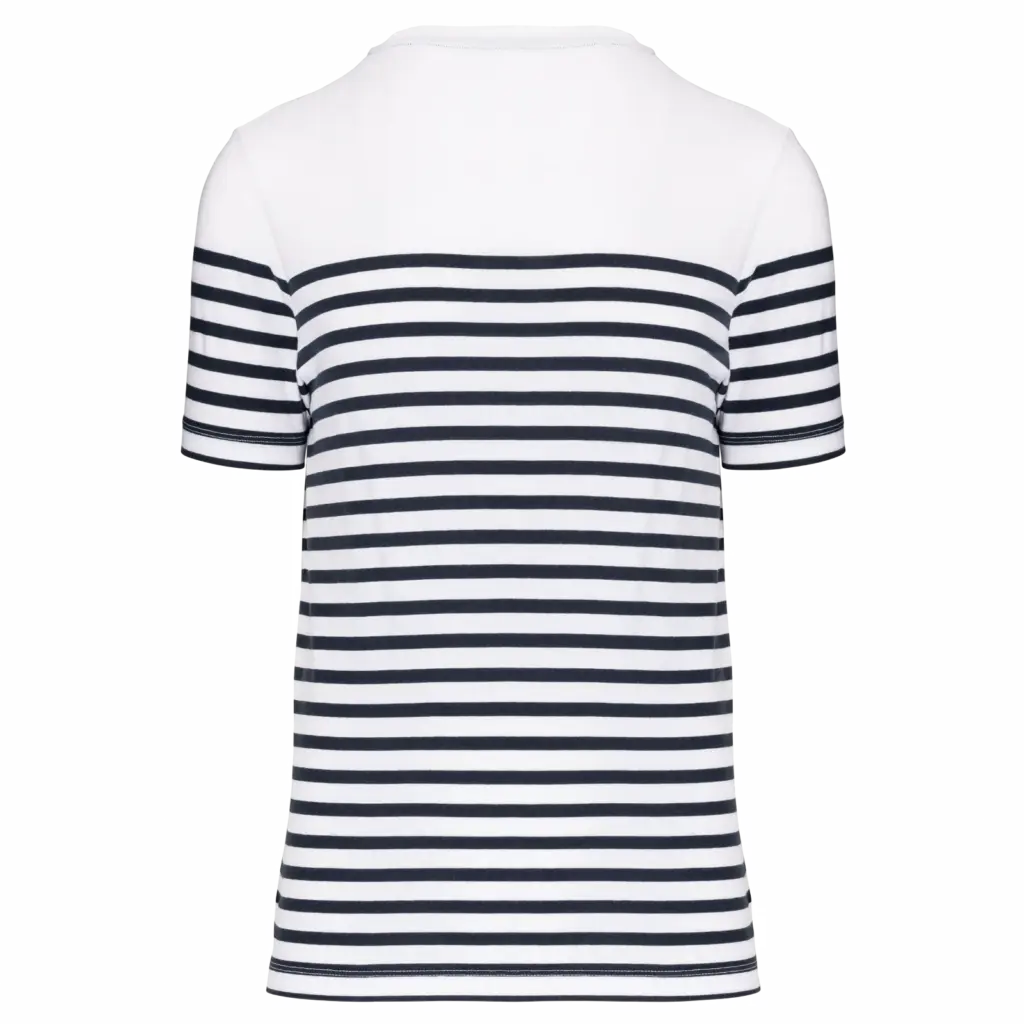 Marine-T-shirt ronde hals Bio heren, white / navy stripes — productfoto 13