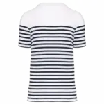 Marine-T-shirt ronde hals Bio heren, white / navy stripes — productfoto 13