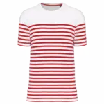Marine-T-shirt ronde hals Bio heren, white / red stripe — productfoto 15