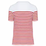 Marine-T-shirt ronde hals Bio heren, white / red stripe — productfoto 16