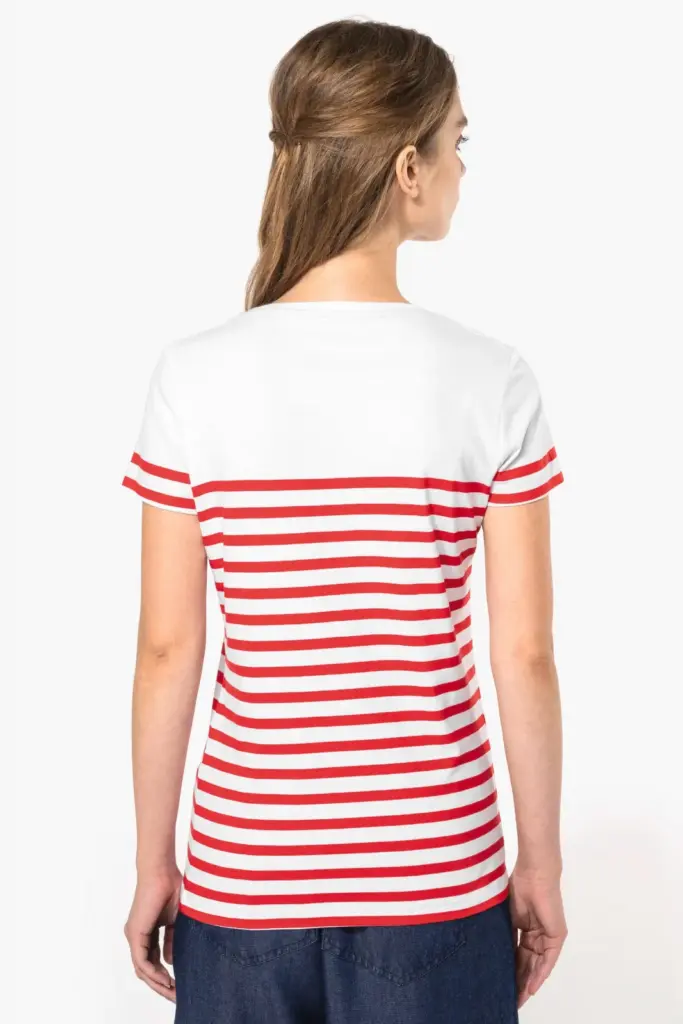 Marine-T-shirt ronde hals Bio dames — productfoto 2