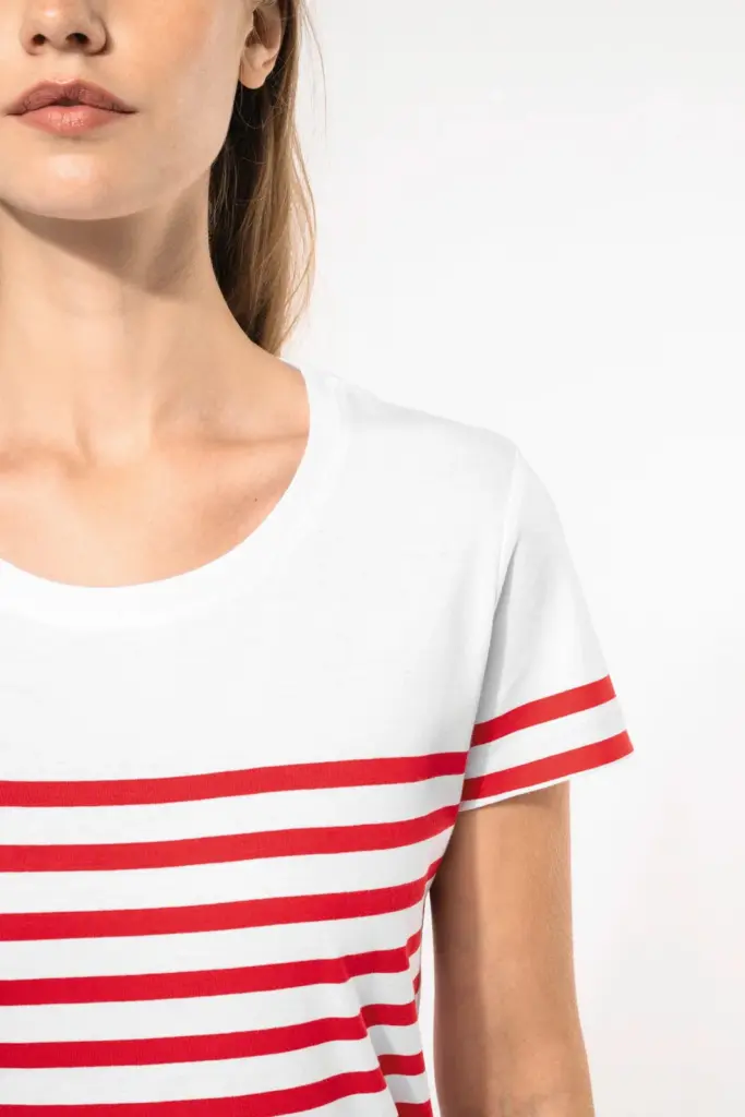 Marine-T-shirt ronde hals Bio dames — productfoto 3