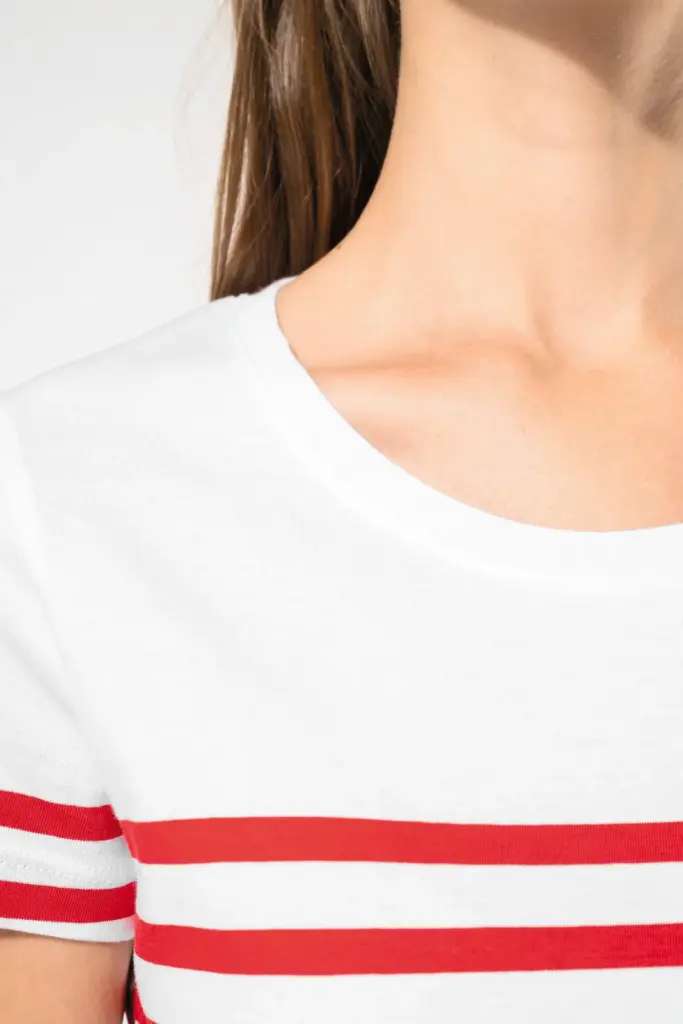 Marine-T-shirt ronde hals Bio dames — productfoto 4