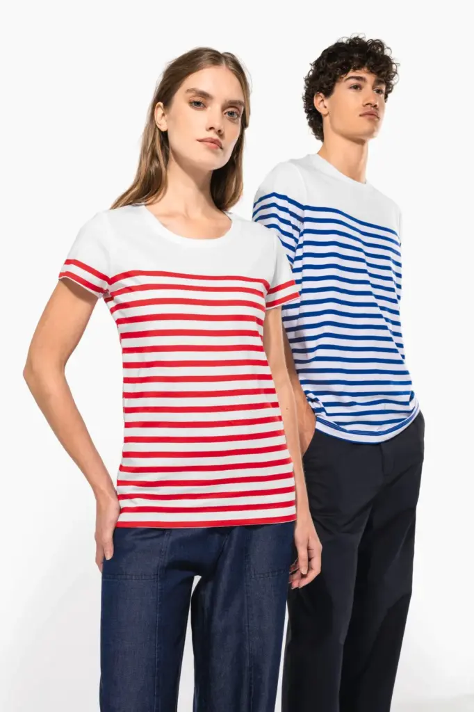 Marine-T-shirt ronde hals Bio dames — productfoto 6