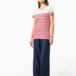 Marine-T-shirt ronde hals Bio dames — productfoto 7