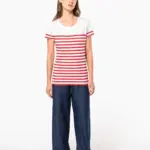 Marine-T-shirt ronde hals Bio dames — productfoto 8