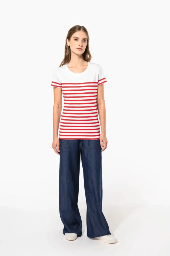 Marine-T-shirt ronde hals Bio dames — productfoto 8