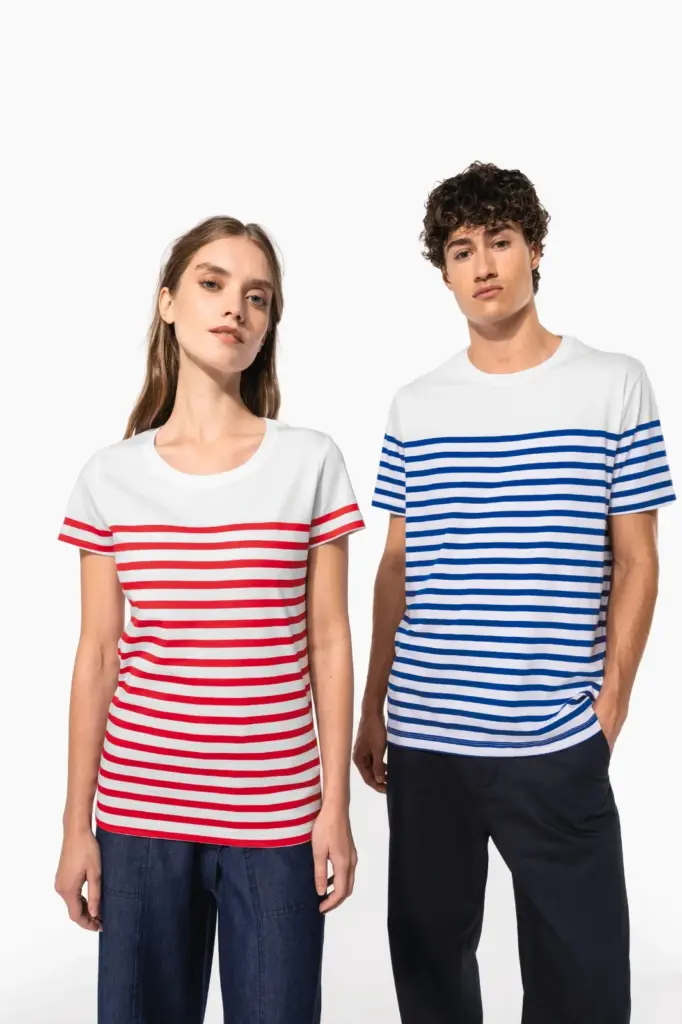 Marine-T-shirt ronde hals Bio dames — productfoto 9