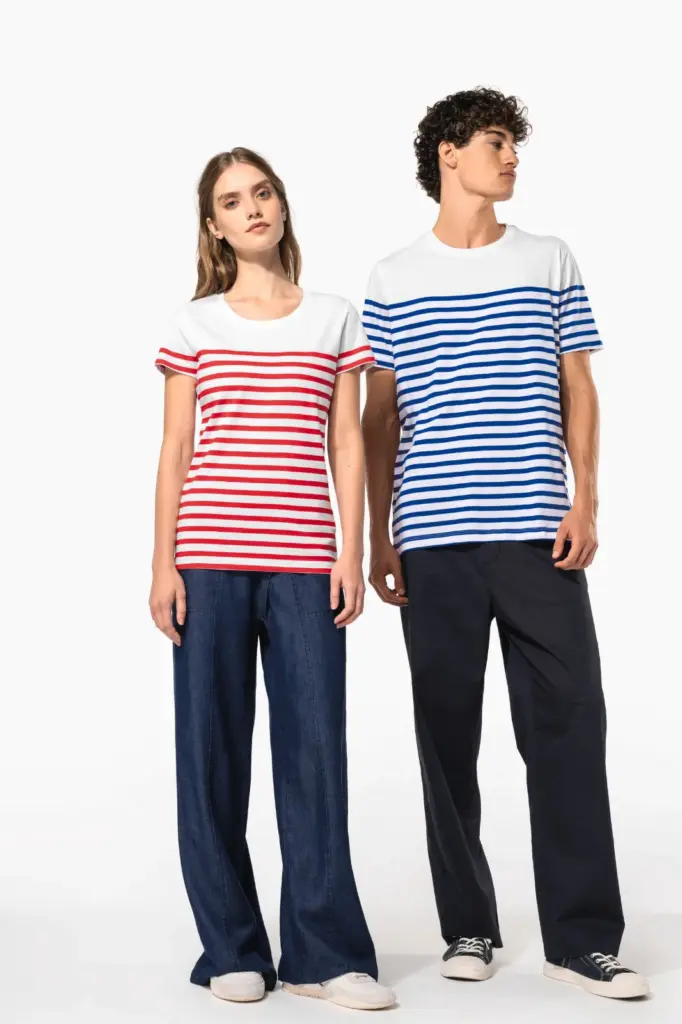 Marine-T-shirt ronde hals Bio dames — productfoto 10