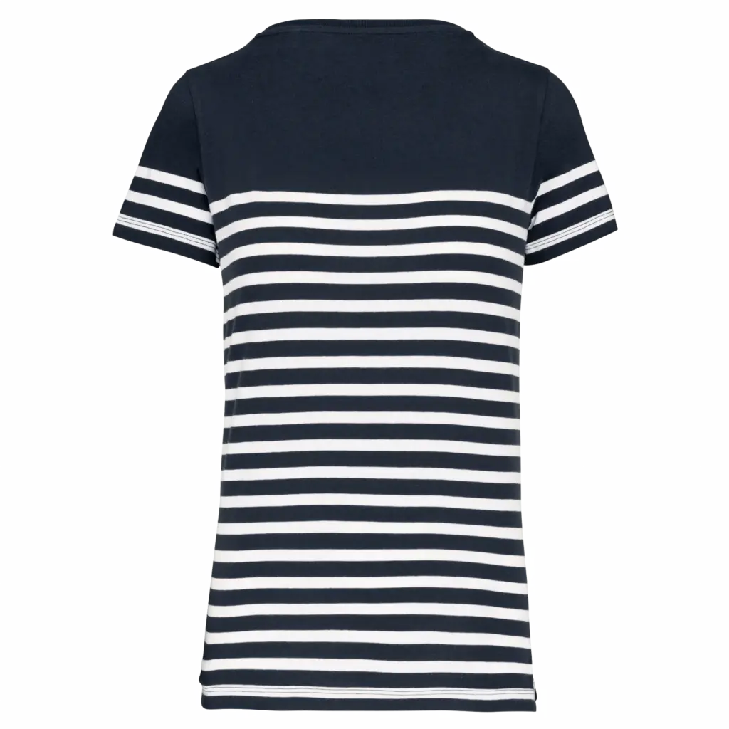 Marine-T-shirt ronde hals Bio dames, navy / white stripes — productfoto 14