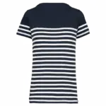 Marine-T-shirt ronde hals Bio dames, navy / white stripes — productfoto 14