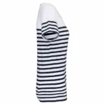 Marine-T-shirt ronde hals Bio dames, white / navy stripes — productfoto 15