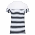 Marine-T-shirt ronde hals Bio dames, white / navy stripes — productfoto 17