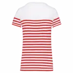 Marine-T-shirt ronde hals Bio dames, white / red stripe — productfoto 20