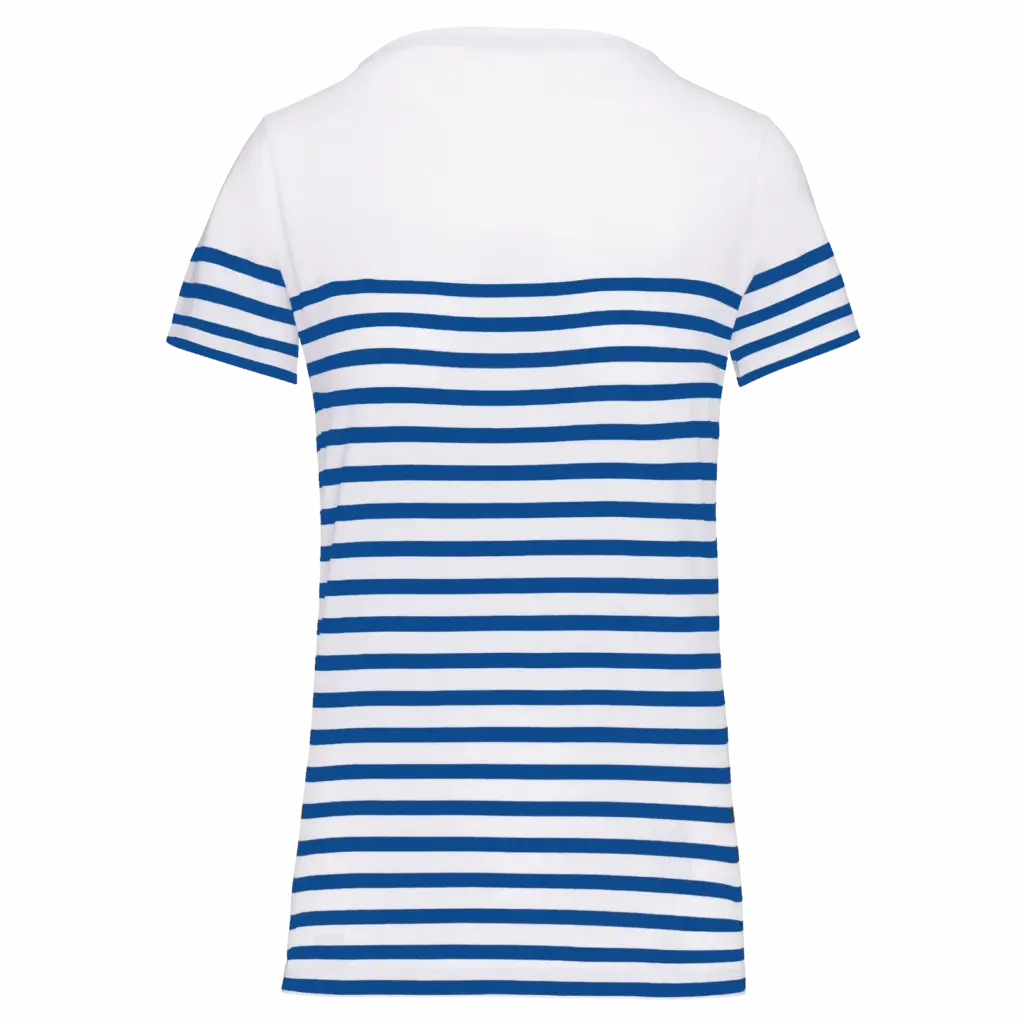 Marine-T-shirt ronde hals Bio dames, white / royal blue stripe — productfoto 23