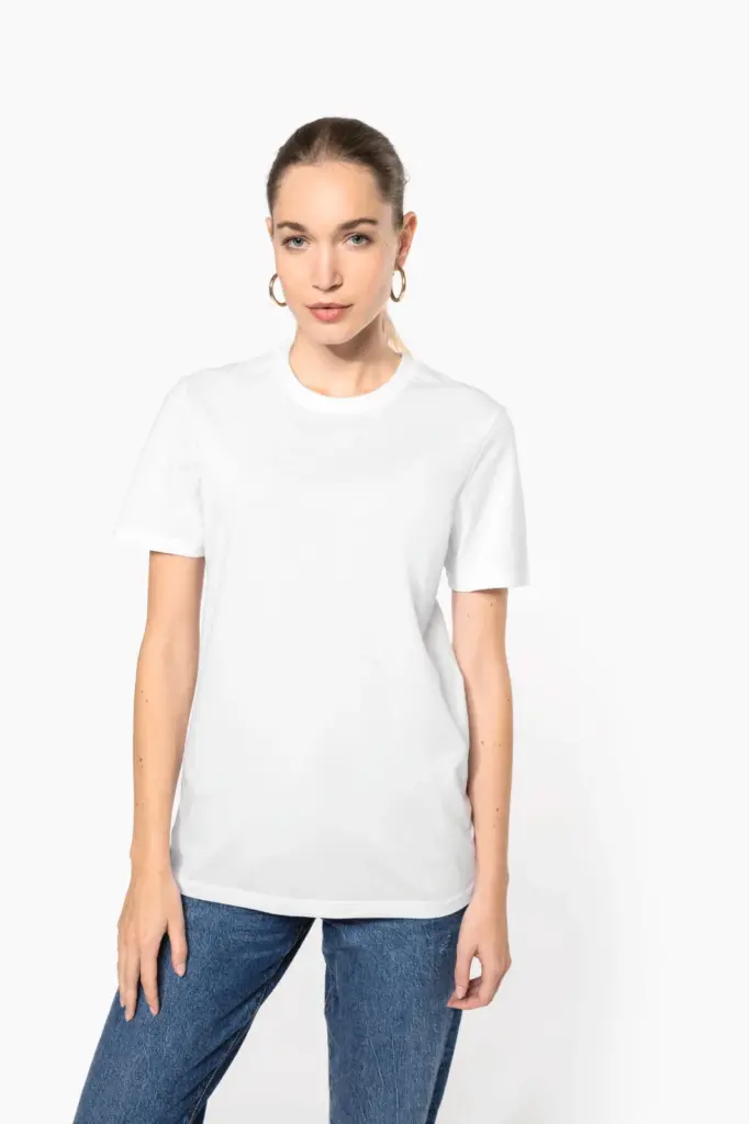 T-shirt ronde hals met korte mouwen uniseks
