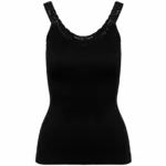 Ecologische en naadloze top met kant, black — productfoto 3