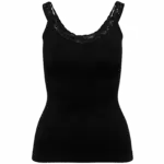 Ecologische en naadloze top met kant, black — productfoto 4