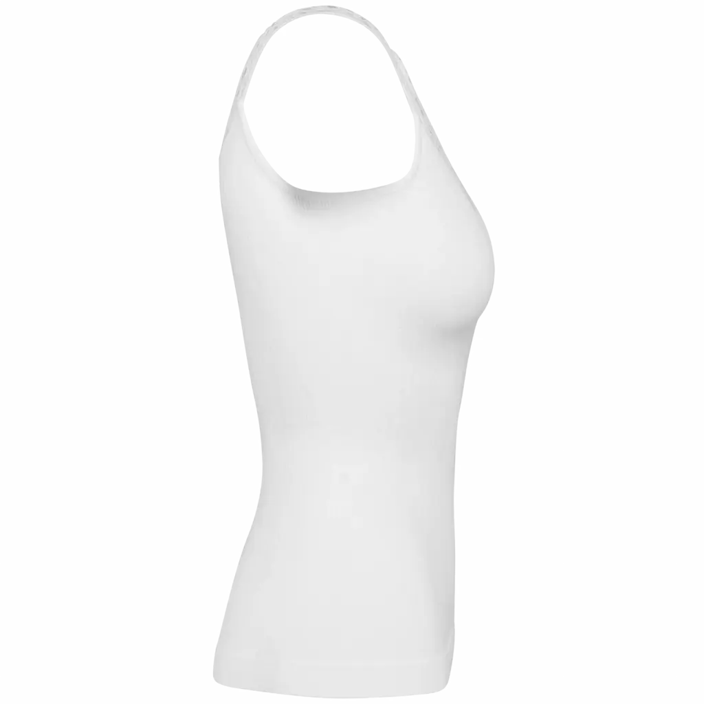 PS_K3043-S_WHITE - Hidalgo-werbeartikel Ecologische en naadloze top met kant, white — productfoto 5