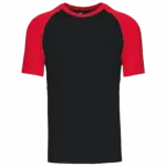Baseball - Tweekleurig T-shirt, black / red — productfoto 13