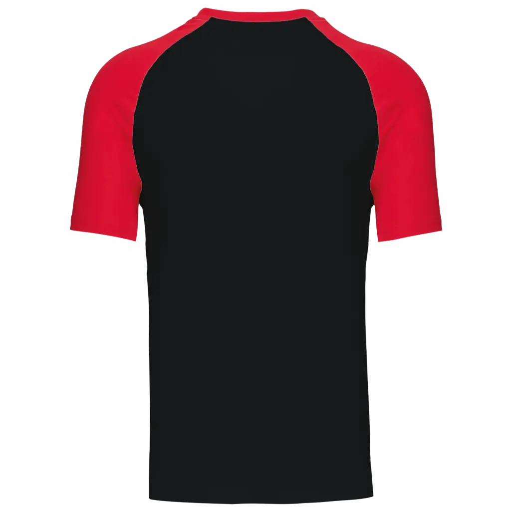 Baseball - Tweekleurig T-shirt, black / red — productfoto 14