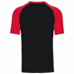 Baseball - Tweekleurig T-shirt, black / red — productfoto 14