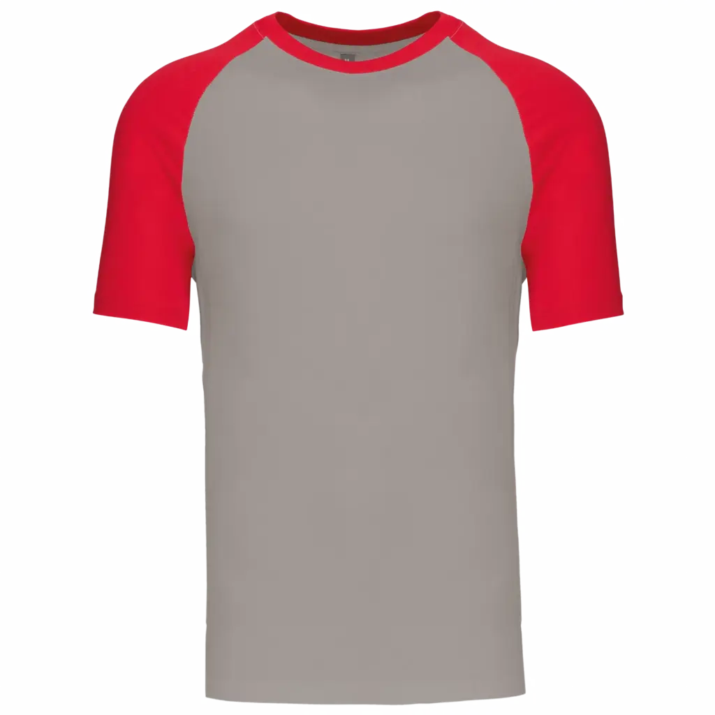 Baseball - Tweekleurig T-shirt, light grey / red — productfoto 19