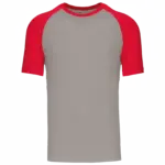 Baseball - Tweekleurig T-shirt, light grey / red — productfoto 19