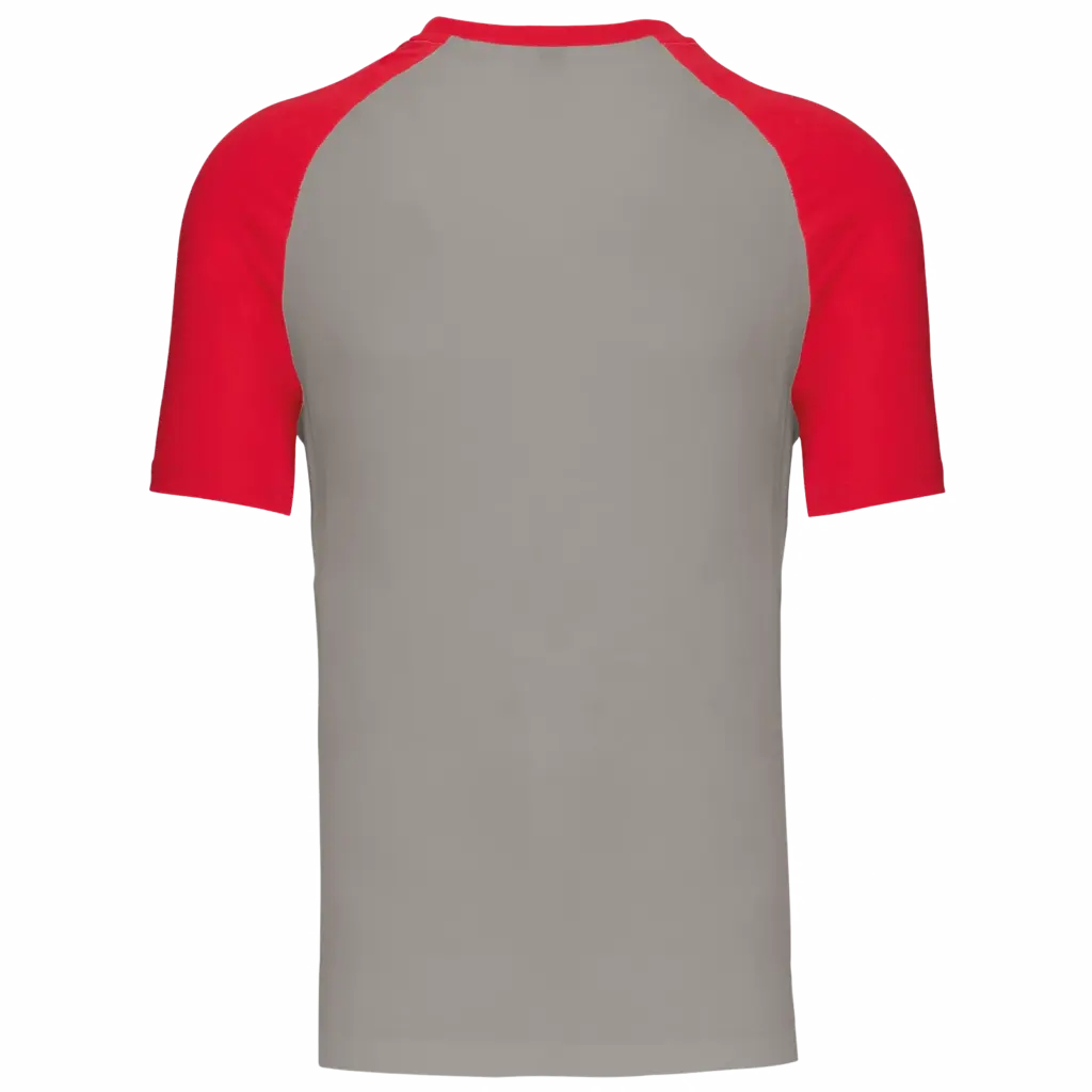 Baseball - Tweekleurig T-shirt, light grey / red — productfoto 20