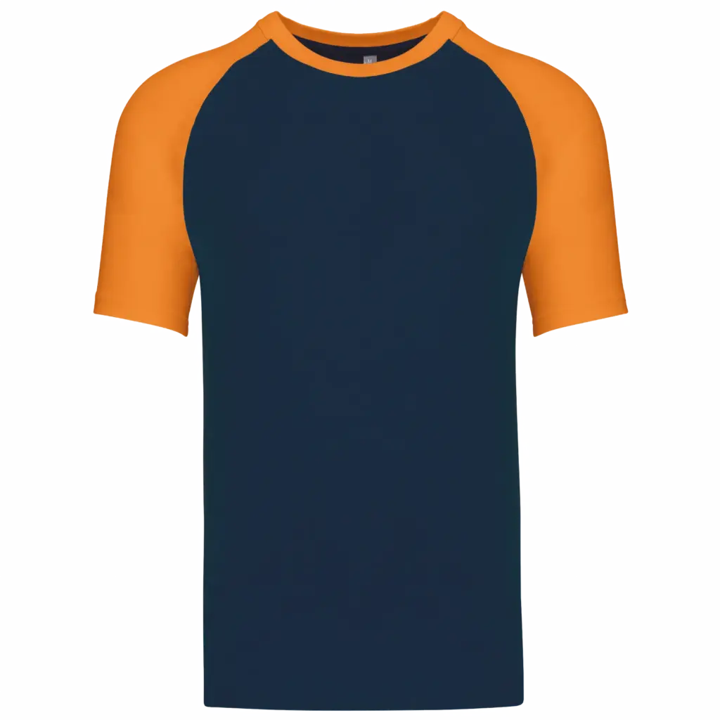 Baseball - Tweekleurig T-shirt, navy / orange — productfoto 22