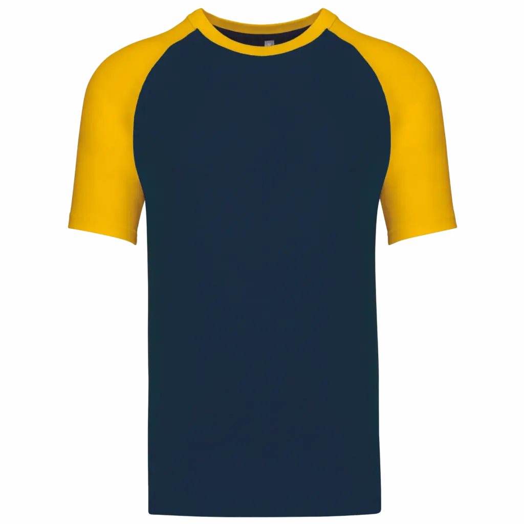Baseball - Tweekleurig T-shirt, navy / yellow — productfoto 25