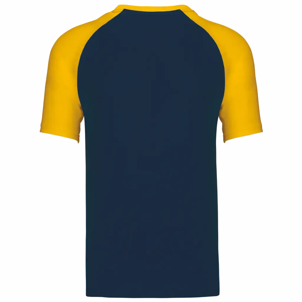 Baseball - Tweekleurig T-shirt, navy / yellow — productfoto 26