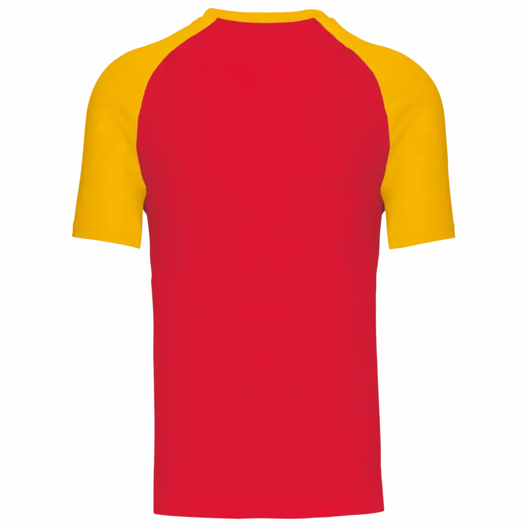 Baseball - Tweekleurig T-shirt, red / yellow — productfoto 35