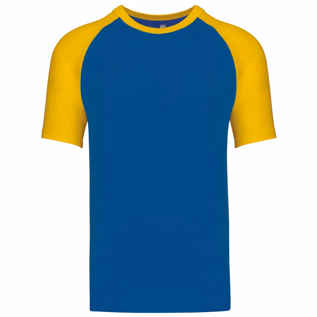 Baseball - Tweekleurig T-shirt, royal blue / yellow — productfoto 37