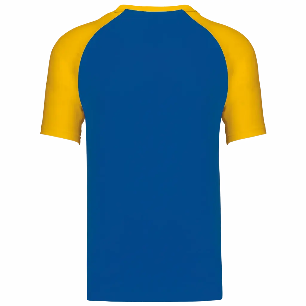 Baseball - Tweekleurig T-shirt, royal blue / yellow — productfoto 38
