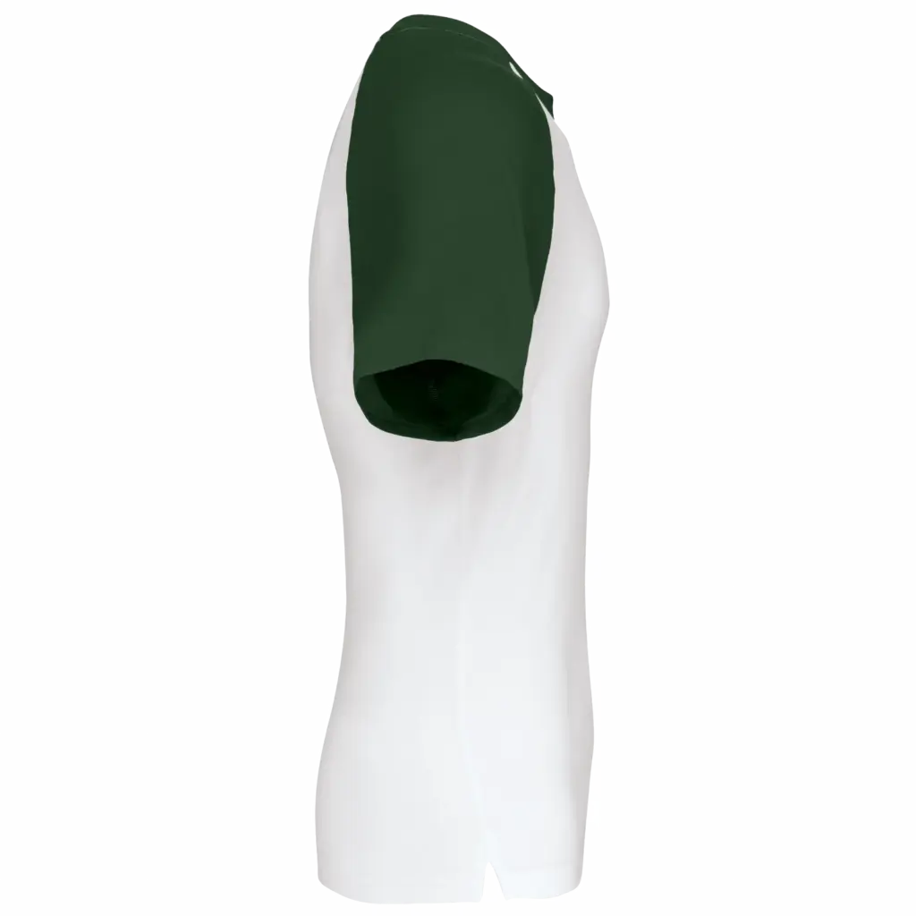 Baseball - Tweekleurig T-shirt, white / forest green — productfoto 45