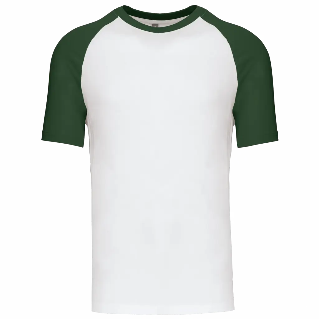 Baseball - Tweekleurig T-shirt, white / forest green — productfoto 46