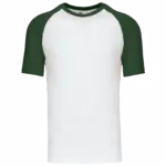 Baseball - Tweekleurig T-shirt, white / forest green — productfoto 46