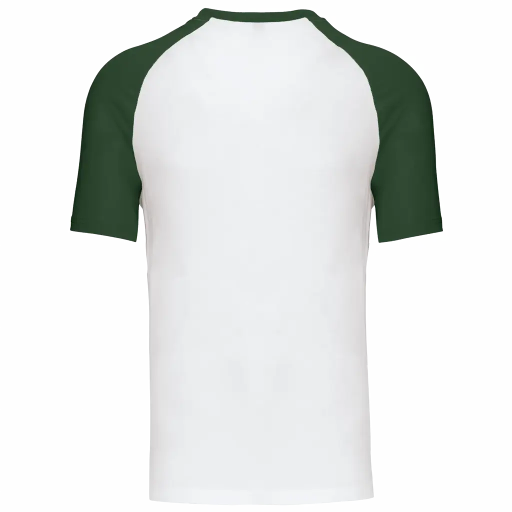 Baseball - Tweekleurig T-shirt, white / forest green — productfoto 47