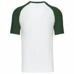 Baseball - Tweekleurig T-shirt, white / forest green — productfoto 47