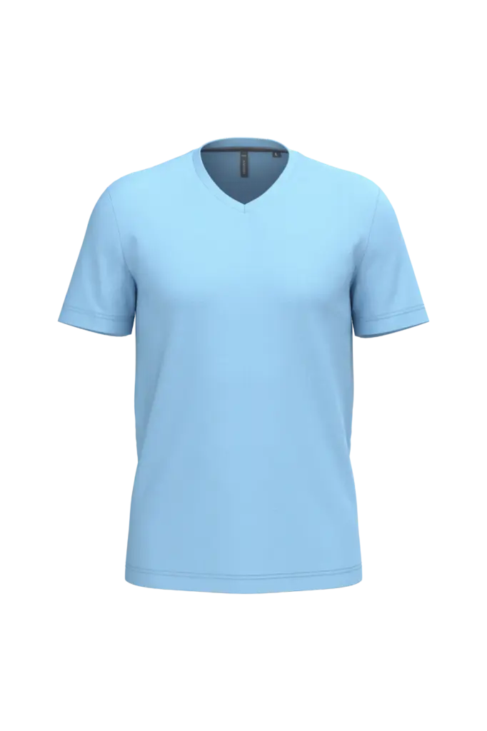 T-shirt V-hals korte mouwen, sky blue — productfoto 54